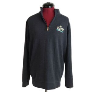 Peter Millar Navy Half Zip-Up Sweater Men's Size Medium Super Bowl 2020